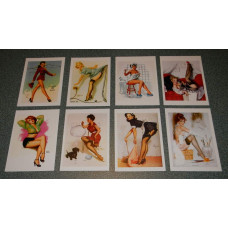 8 Nostalgische pin-up kaarten - set A