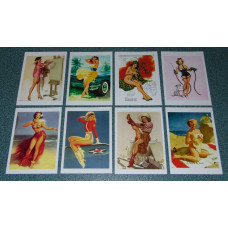 8 Nostalgische pin-up kaarten - set B