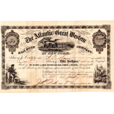 Aandeel Atlantic Great Western Railroad - 1862