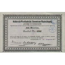 Aandeel Geldersch-Westfaalsche Stoomtram Mij. - 1907
