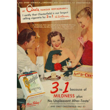 Barbara Hale advertentie Chesterfield sigaretten, 1952