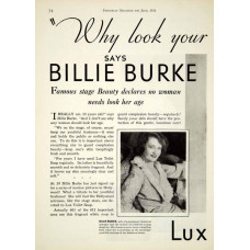 Billie Burke advertentie Lux, 1931