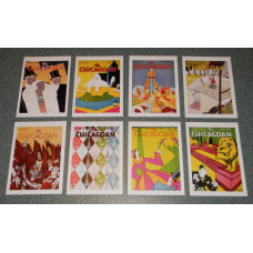 8 Chicagoan Art Deco covers kaarten - set A