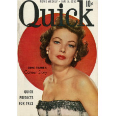 Gene Tierney cover Quick - 1953