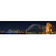 Sydney Harbour Bridge bij nacht - panoramische fotoprint