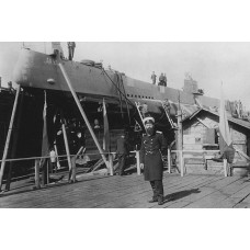 Russische onderzeeër Akula in dok - ca. 1910