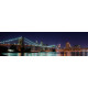 Brooklyn Brug en Manhattan bij nacht - panorama