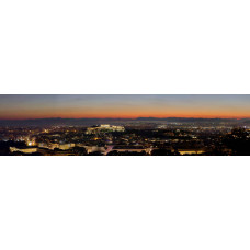 Athene Griekenland bij nacht - panoramische fotoprint