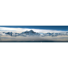 Bergmeer met ijs - panoramische fotoprint
