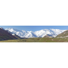 Kirgistan - sneeuwtoppen - panoramische fotoprint