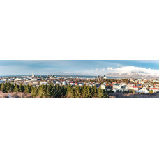 Reykjavik IJsland - panoramische fotoprint