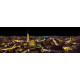 Stad bij nacht 4 - panoramische fotoprint
