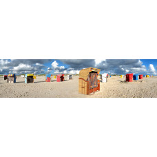 Strandstoelen Amrum Duitsland - panoramische fotoprint