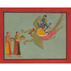 Vishnu op zijn Garuda - India - 1780-90