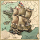 Kaart Frankrijk als schip - 1796