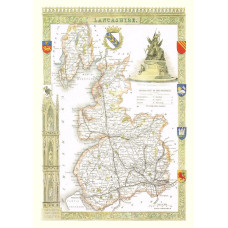 Kaart Lancashire - 1830