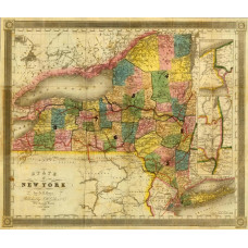 Kaart staat New York - 1840