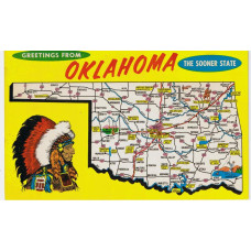 Kaart Oklahoma - toeristische ansichtkaart