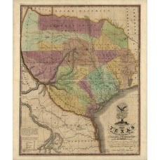 Kaart Texas - 1837