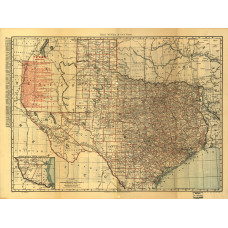 Kaart spoorwegen Texas - 1900