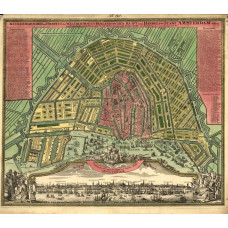 Kaart Amsterdam - Johann Homann - 17e eeuw