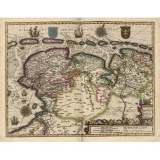 Kaart Noord-Nederland - Pieter van den Keere - ca. 1626