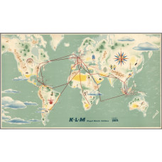 Wereldkaart 30 jaar KLM - 1949 