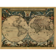 Wereldkaart van Blaeu - 1664