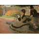 Camille Monet op een tuinbank - Claude Monet