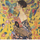 Dame met waaier - Gustav Klimt - 1917/18