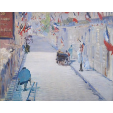 Rue Mosnier met vlaggen - Manet