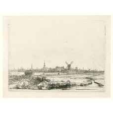 Gezicht op Amsterdam uit het noordwesten, Rembrandt, 1638 - 1642