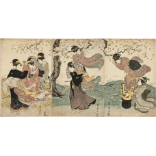 Bloemen in de wind - Toyokumi Utagawa