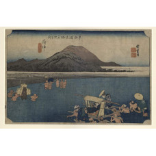 Fuchû aan de Abe - Ando Hiroshige, ca 1833-'34