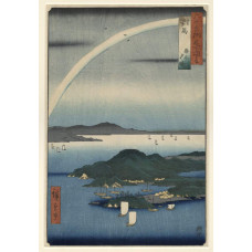 Mooie avond aan de kust van Tsushima - Ando Hiroshige - 1856