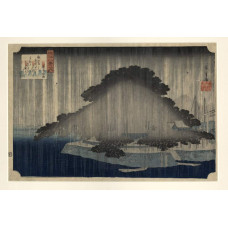 Nachtelijke regen te Karasaki - Ando Hiroshige, ca 1834-1835