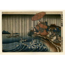 Nichiren bidt voor regen te Ryôzengasaki in Kamakura in 1271