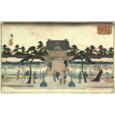 Poort van het Kameido heiligdom - Hiroshige - voor 1858