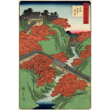 Tsuten brug, Tofukuji tempel te Kyoto, Hiroshige II -1859