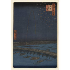 Vuurwerk bij  Ryôgoku - Ando Hiroshige, 1858