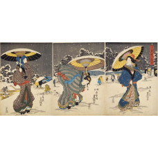 Winters tafereel - Utagawa Kunisada