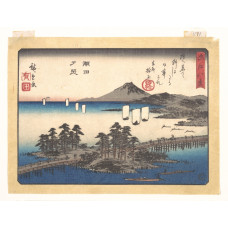 Zonsondergang te Seta - Utagawa Hiroshige - ca. 1857