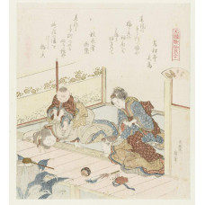 Spelende kinderen, Katsushika Hokusai, 1821