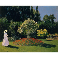 Jeanne-Marguerite Lecadre in de tuinen van Sainte-Adresse - Monet - 1867