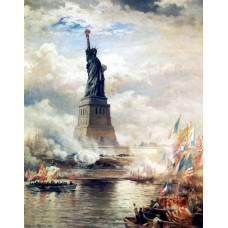 Onthulling van het Vrijheidsbeeld - Edward Moran -1886