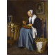 Oude naaister - Johannes van der Aeck - 1655