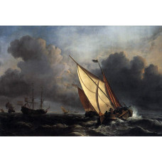 Schepen op stormachtige zee - Willem van de Velde II - ca 1672