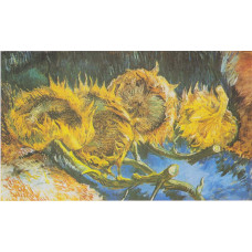 Vier uitgebloeide zonnebloemen - Vincent van Gogh - 1887