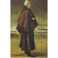 Vissersvrouw aan het strand - Van Gogh, 1882