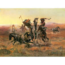 Wanneer Blackfoot en Sioux elkaar ontmoeten - C.M. Russell -  1908